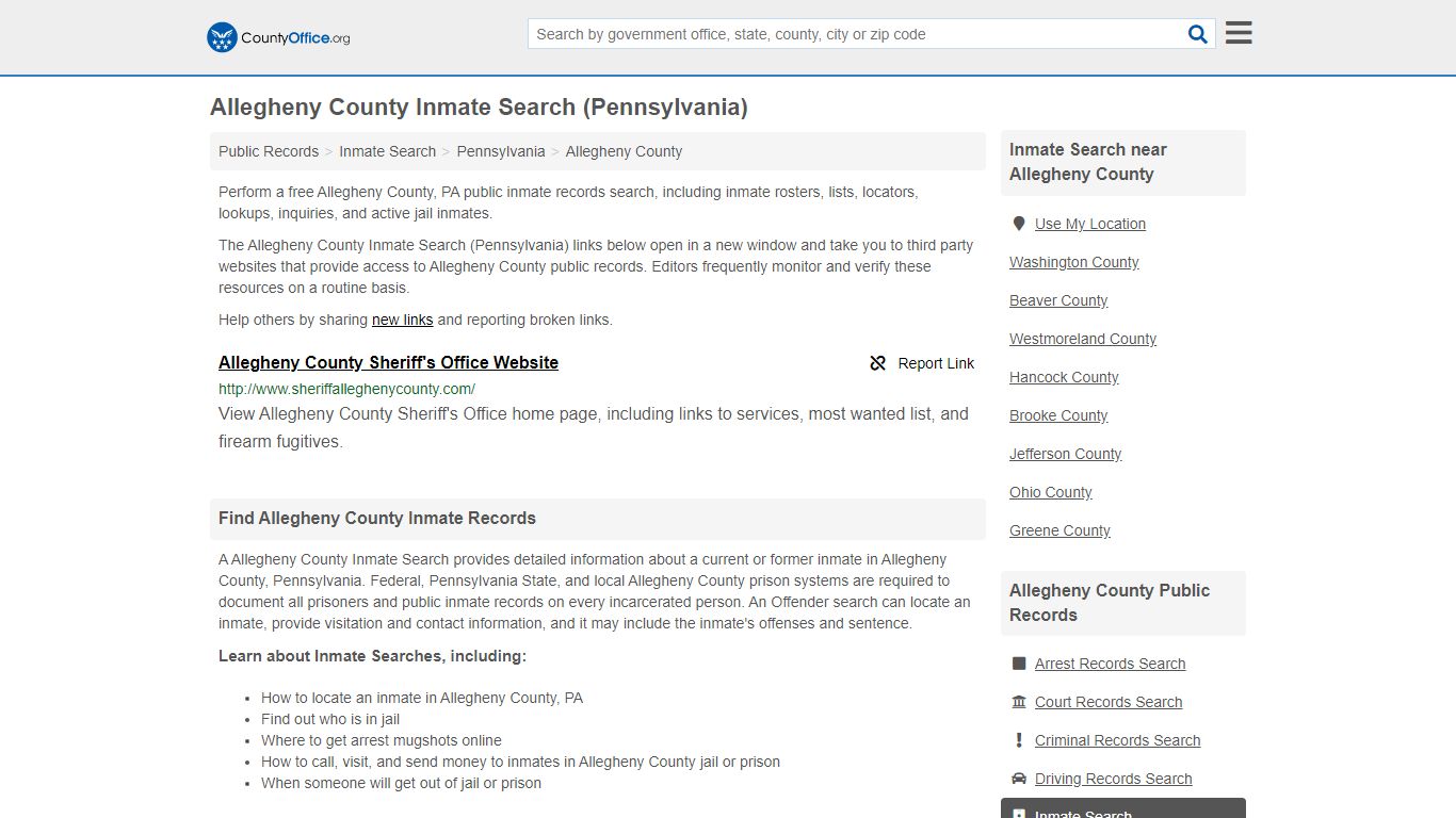 Inmate Search - Allegheny County, PA (Inmate Rosters ...